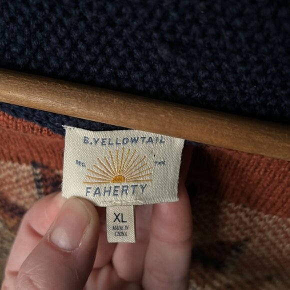 Faherty Aztec Sweater Cardigan - Picture 2 of 10